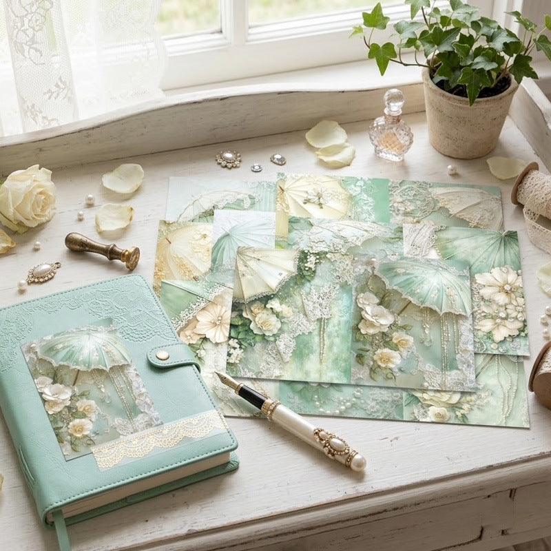 Cream Lace Decoupage Journal Papers 8pcs