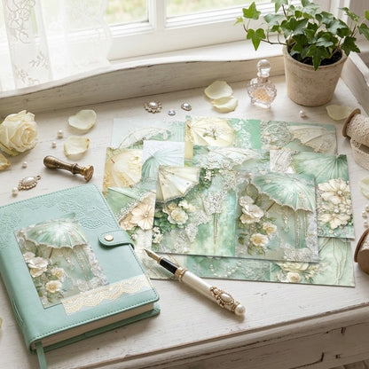 Cream Lace Decoupage Journal Papers 8pcs