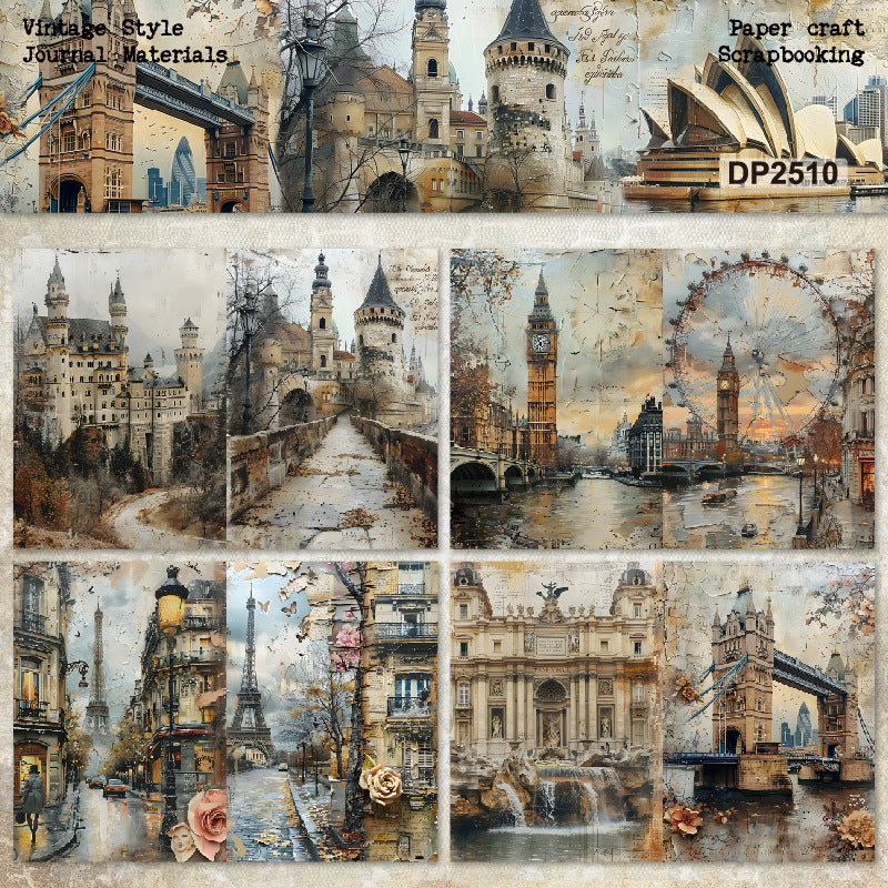 World Architecture Papers 8pcs