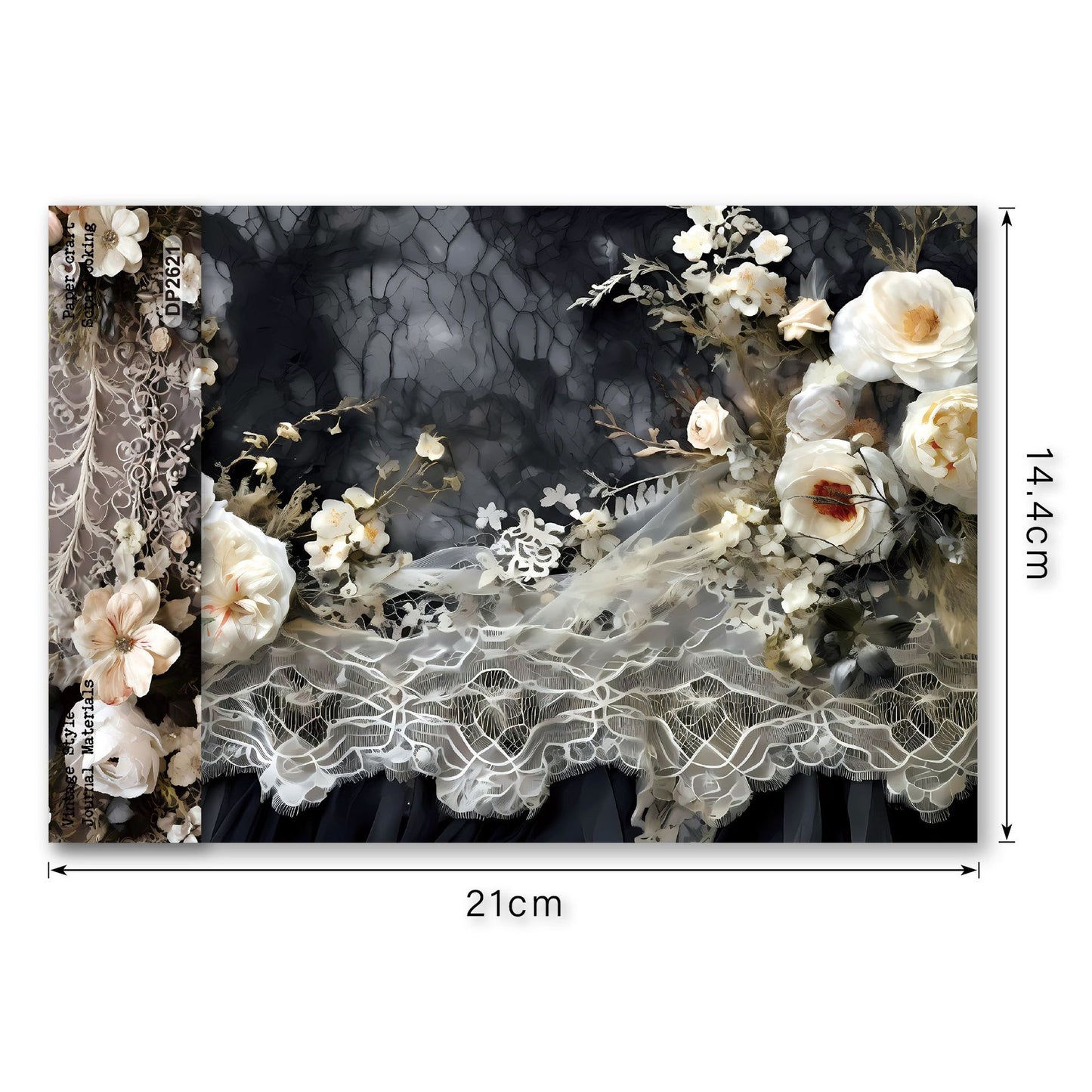 Lace Floral Papers 8pcs