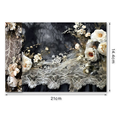 Lace Floral Papers 8pcs