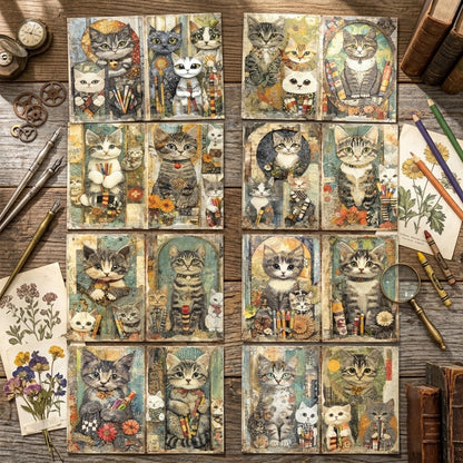 Cute Cat Journal Papers 8pcs