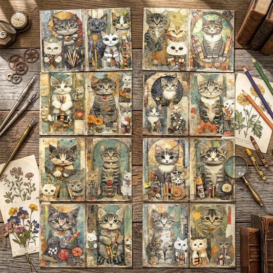 Cute Cat Journal Papers 8pcs