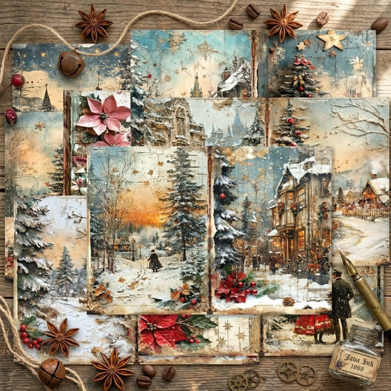 Christmas Village Journal Papers 8pcs