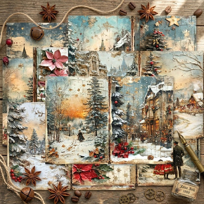 Christmas Village Journal Papers 8pcs