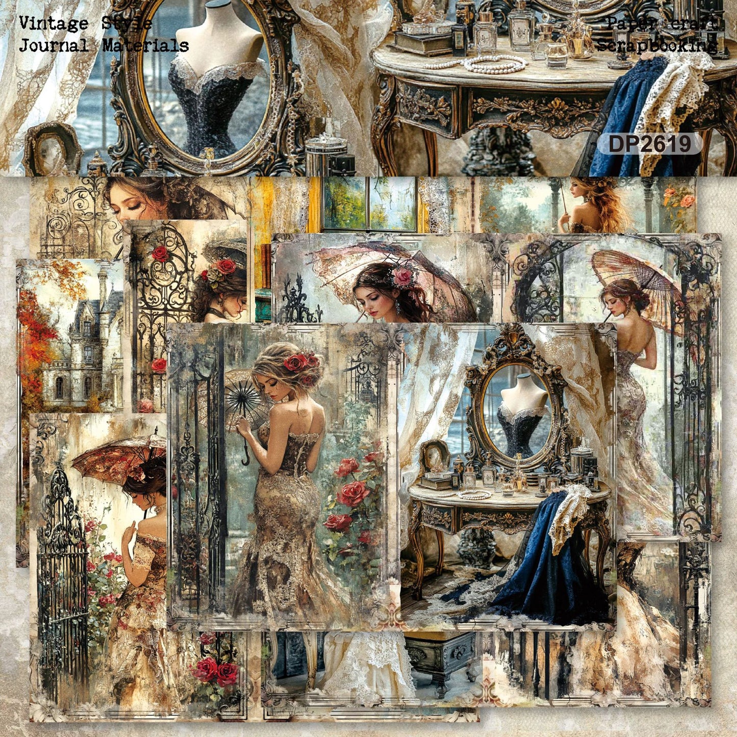 Elegant Lady Papers 8pcs