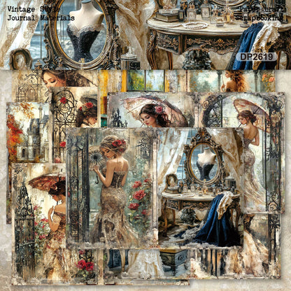 Elegant Lady Papers 8pcs