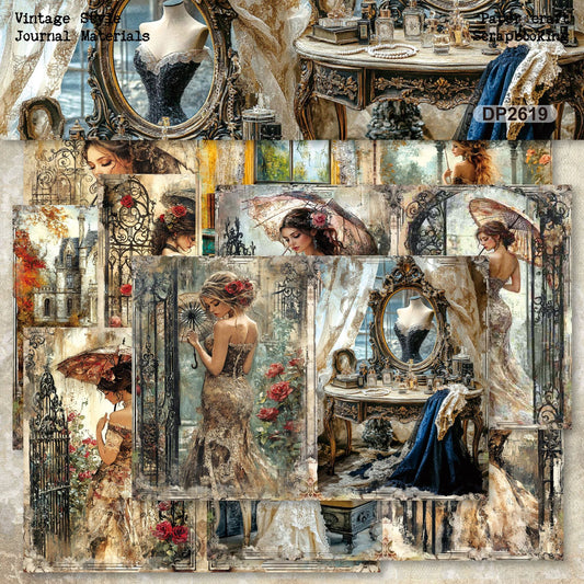 Elegant Lady Papers 8pcs