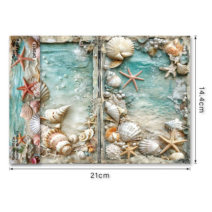 Shell Seaside Journal Papers 8pcs