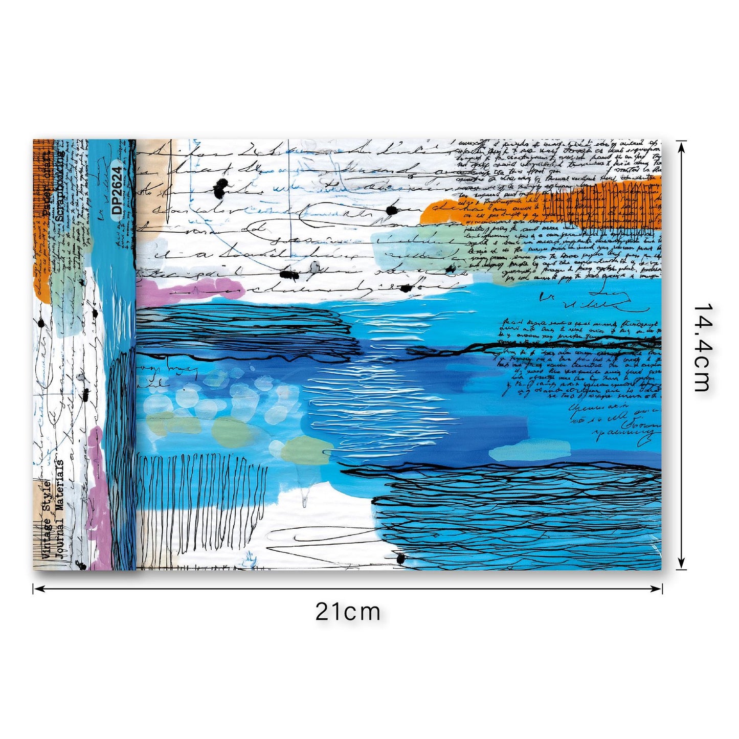 Abstract Blue Mixed Papers 8pcs