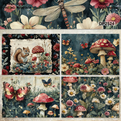 Floral and Animal Papers 8pcs