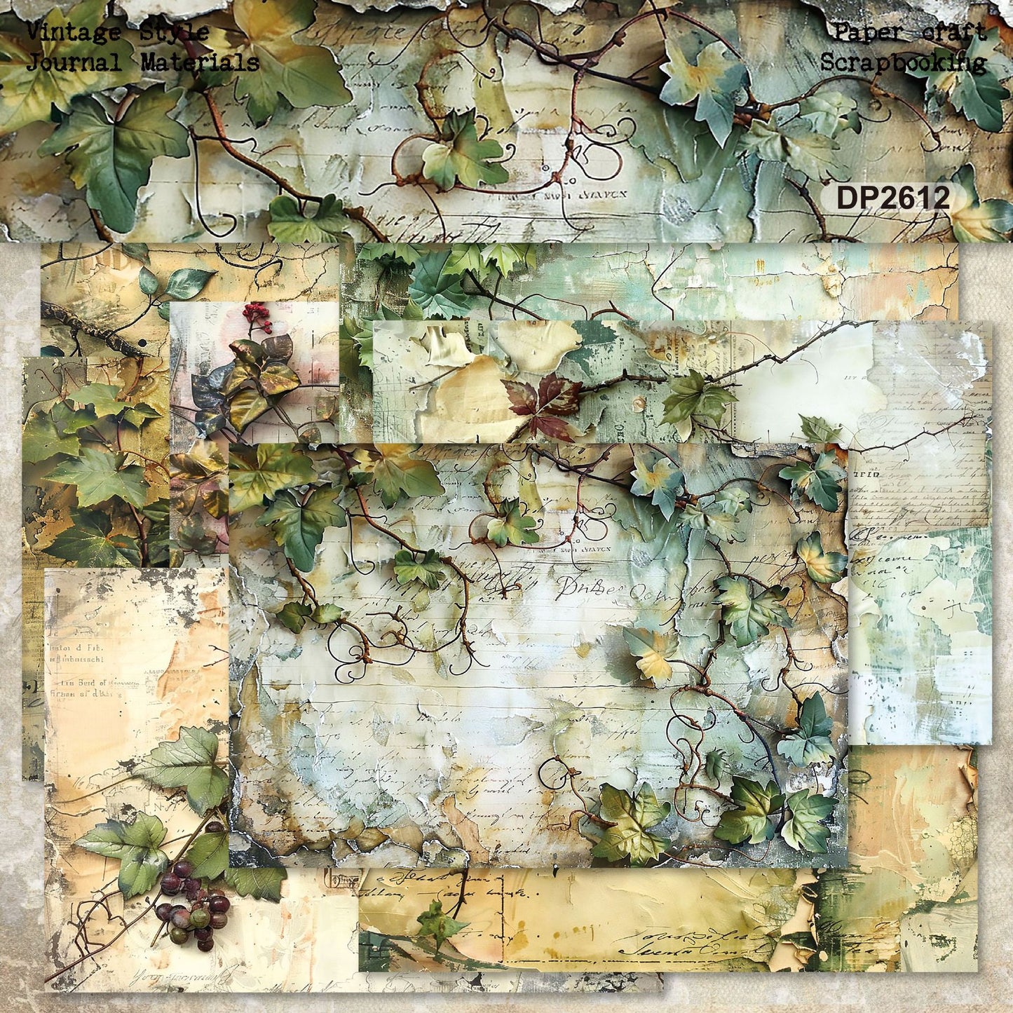 Ivy Garden Journal Papers 8pcs