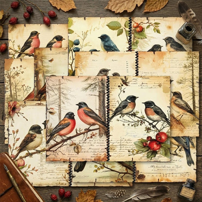 Vintage Songbird Papers 8pcs