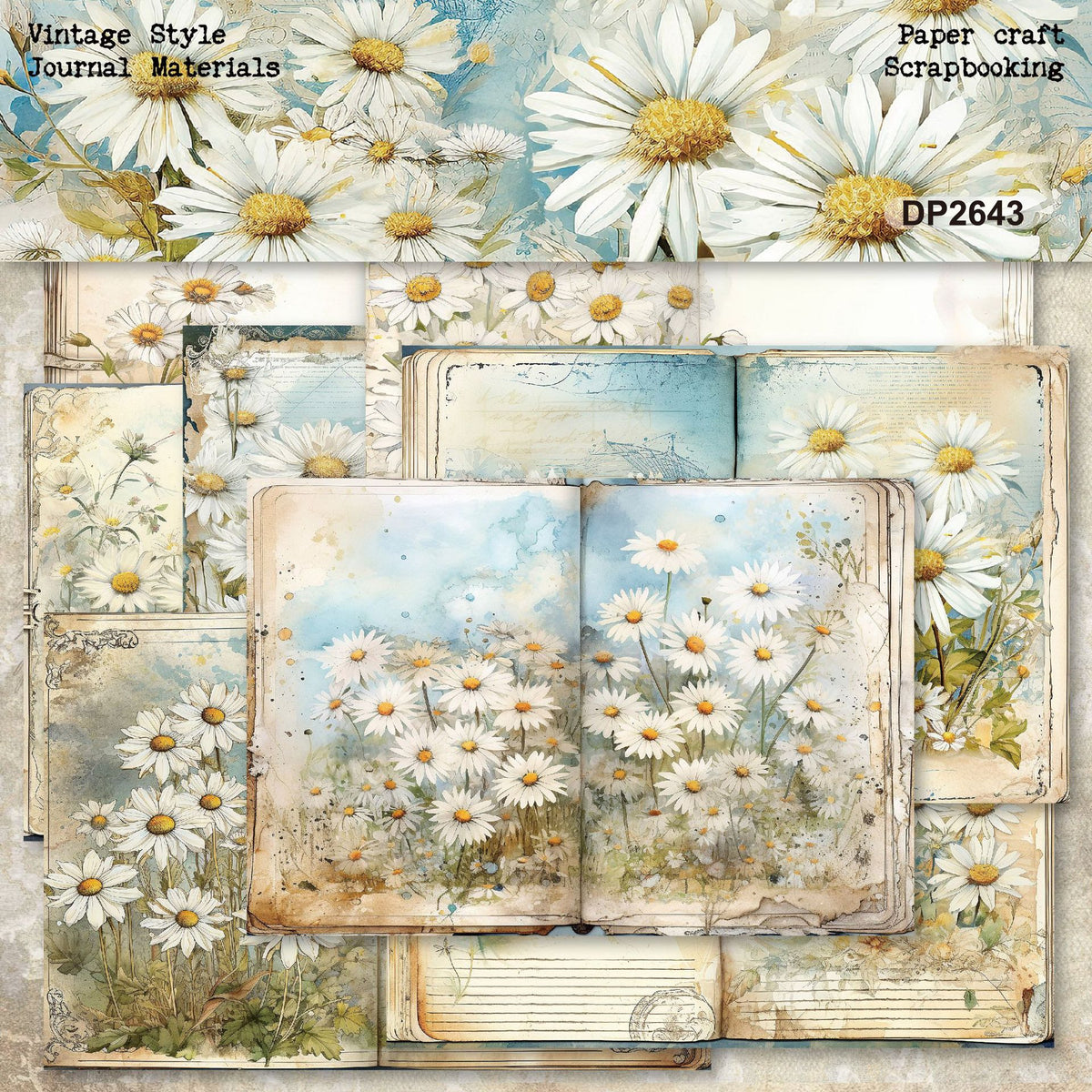 Daisy Garden Journal Papers 8pcs
