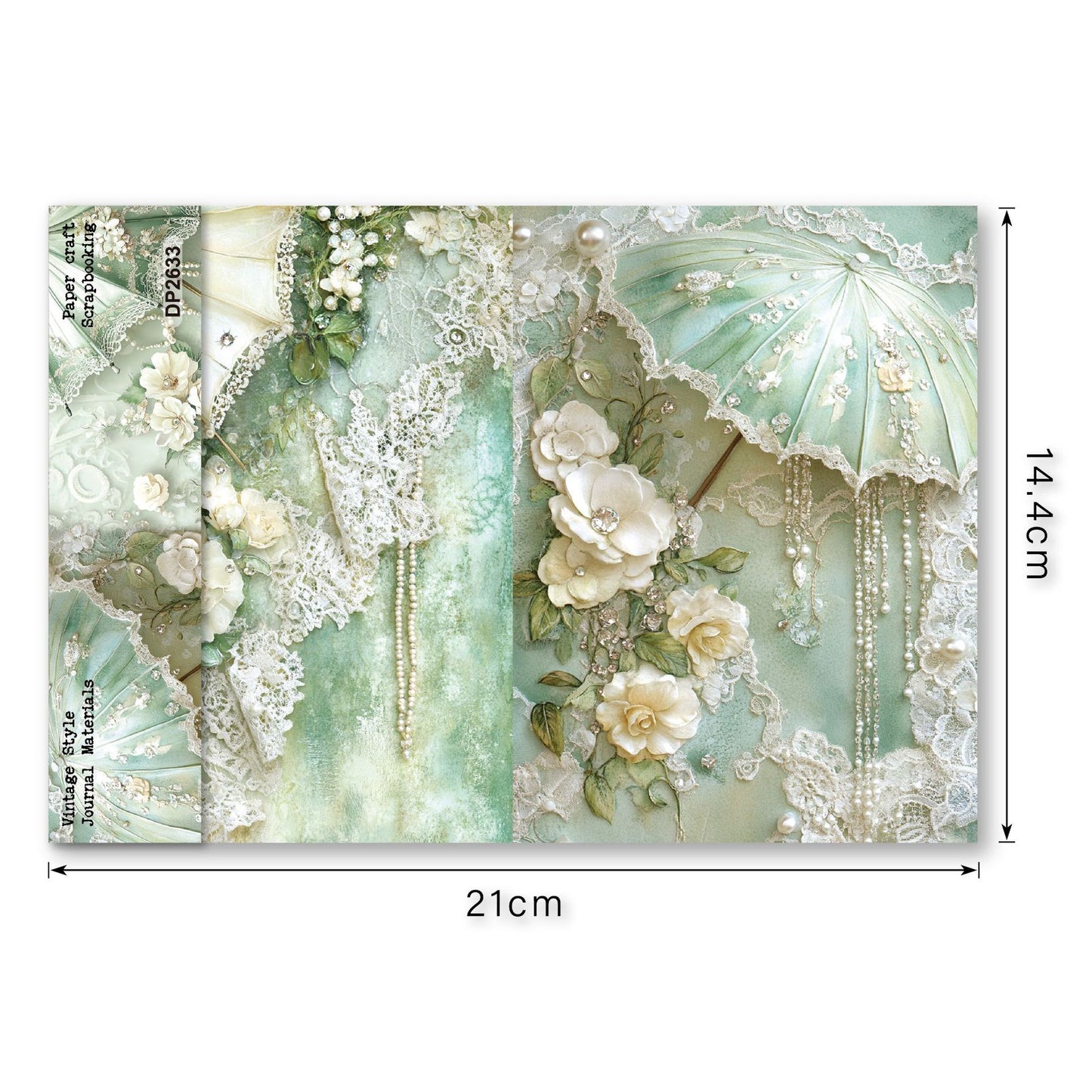 Cream Lace Decoupage Journal Papers 8pcs