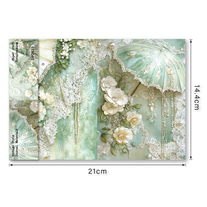 Cream Lace Decoupage Journal Papers 8pcs