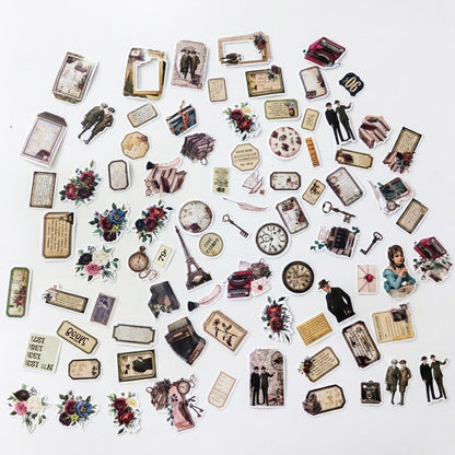 Vintage Parisian Ephemera Stickers 80pcs