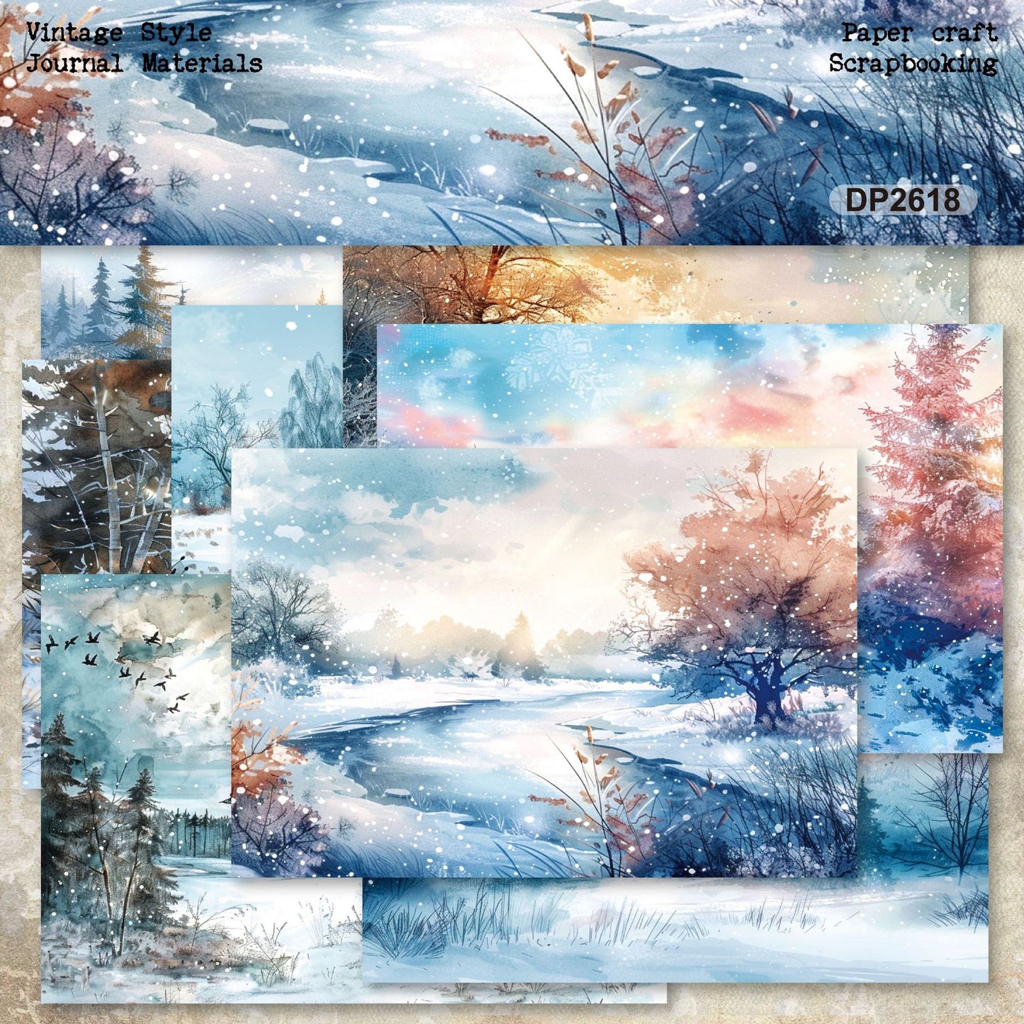 Winter Meadow Papers 8pcs