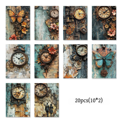 Steampunk Time Butterfly Paper