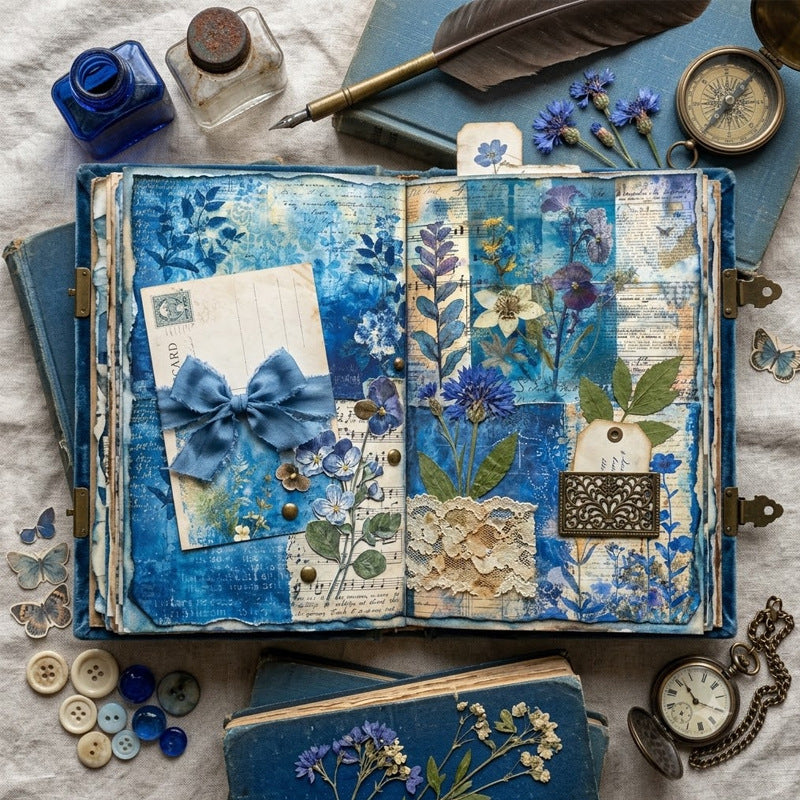 Blue Botanical Papers 8pcs