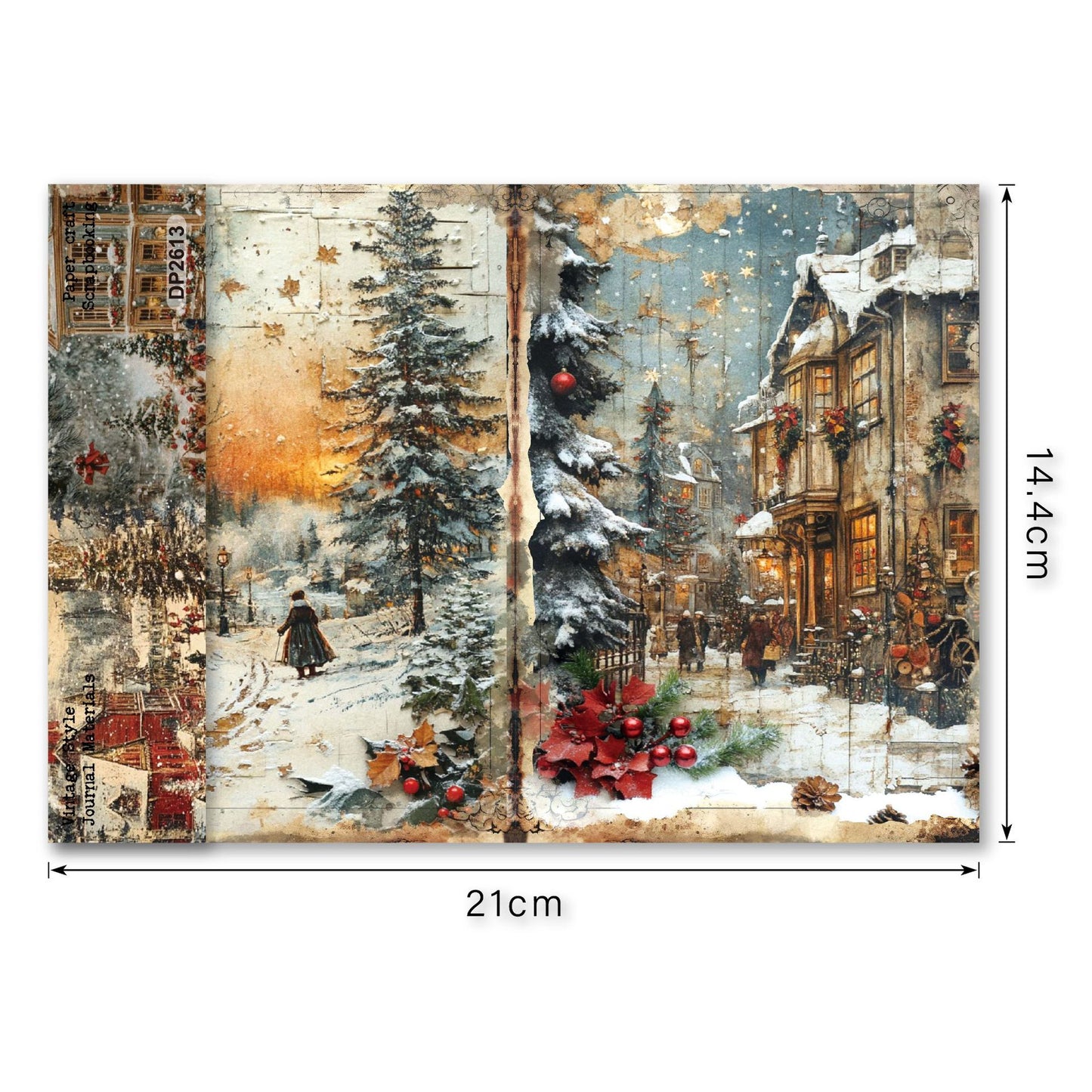 Christmas Village Journal Papers 8pcs