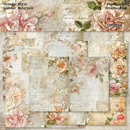 Rose Lace Journal Papers 8pcs