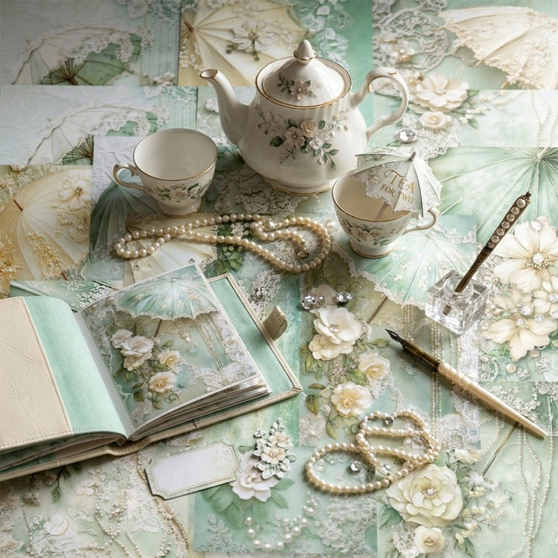 Cream Lace Decoupage Journal Papers 8pcs
