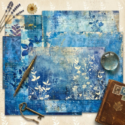 Blue Botanical Papers 8pcs