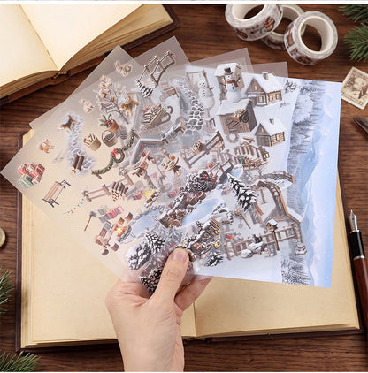 Clay-Style Diorama Stickers Collection