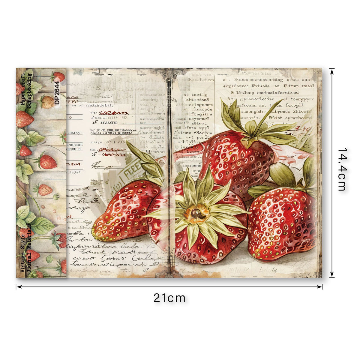 Strawberry Garden Journal Papers 8pcs