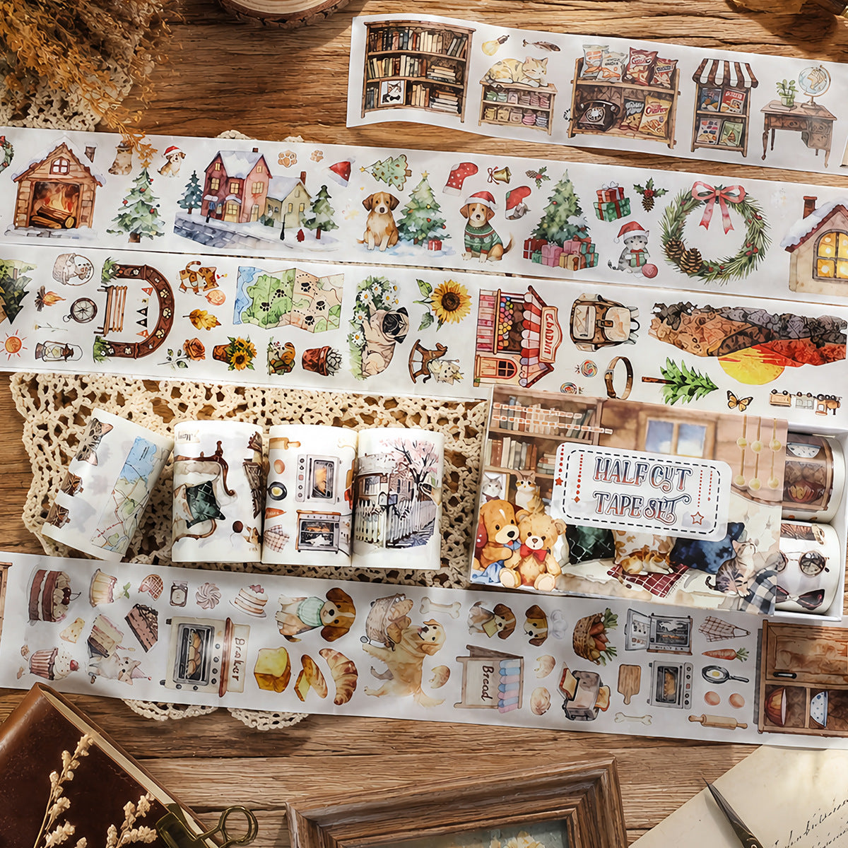 Cute Pets Camping Washi Tape Set
