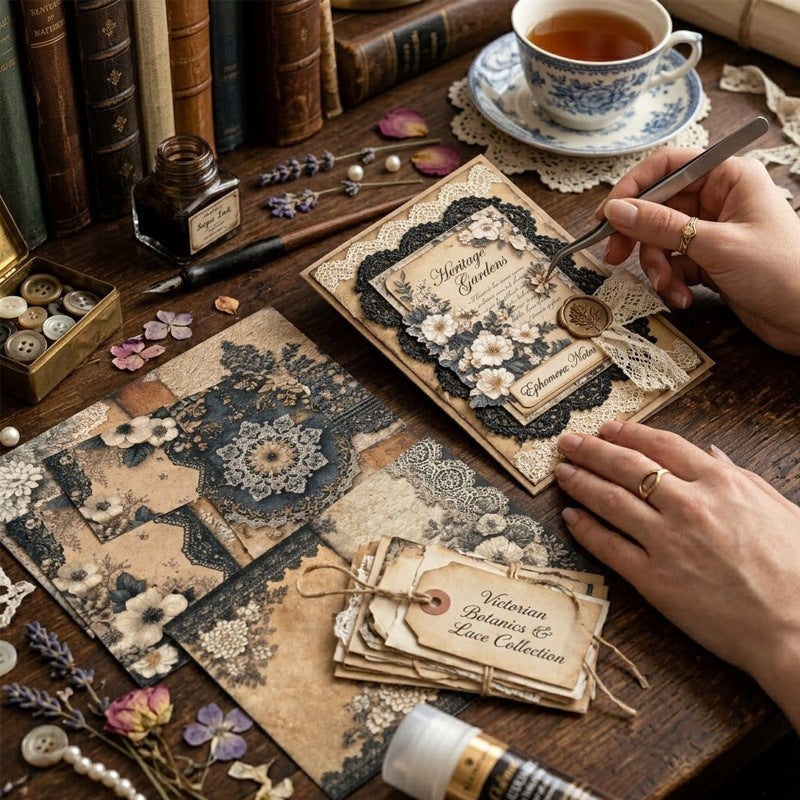 Lace Floral Journal Papers 8pcs