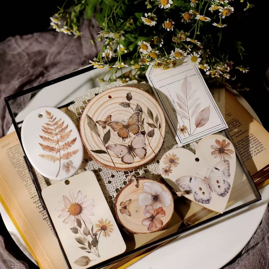 Botanical Butterflies Rub-on Sticker