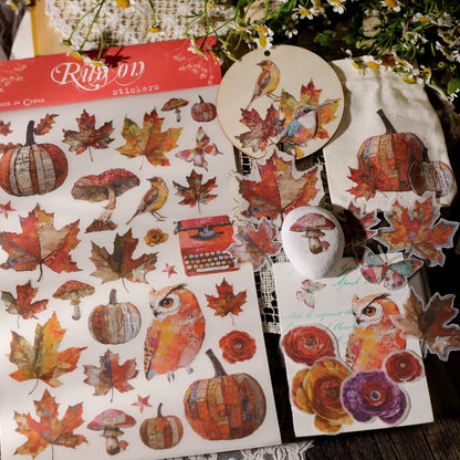 Oil Painting Owl Rub-on Stickers