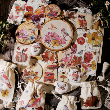 Oil Painting Owl Rub-on Stickers