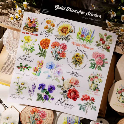 Wildflower Rub-On Stickers
