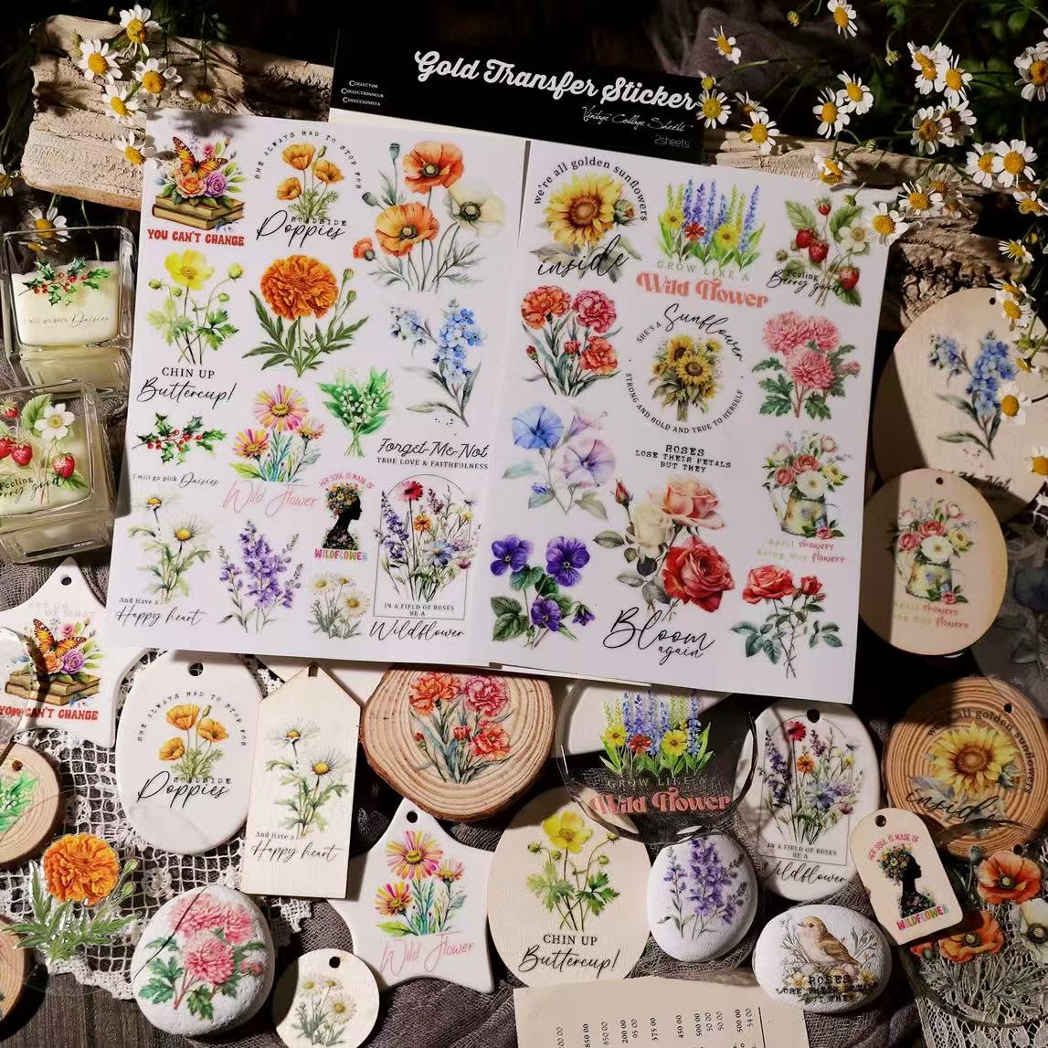 Wildflower Rub-On Stickers