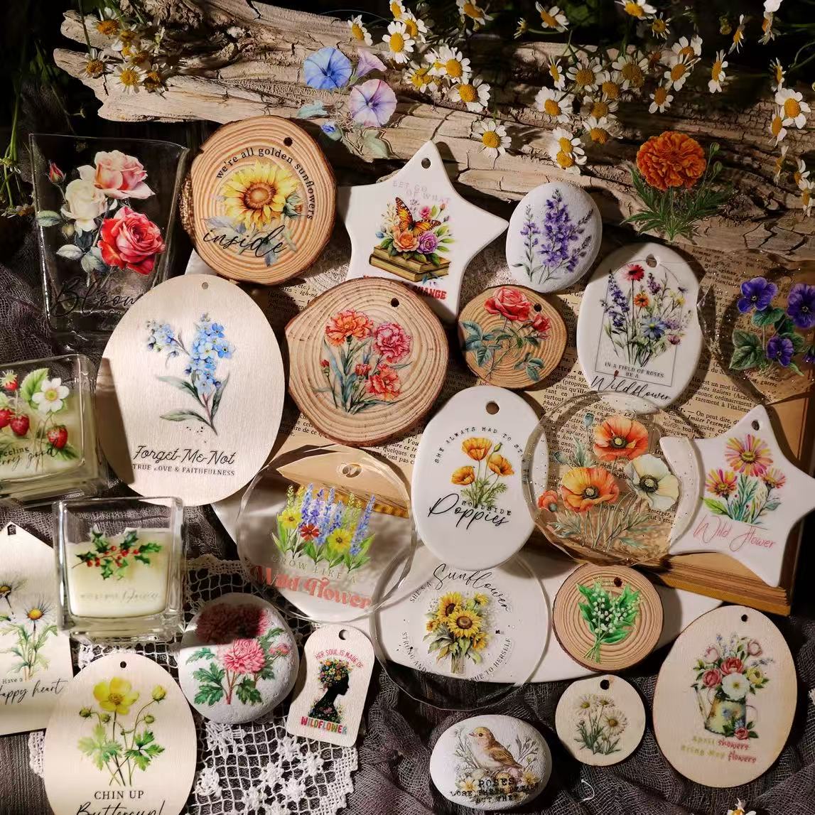 Wildflower Rub-On Stickers