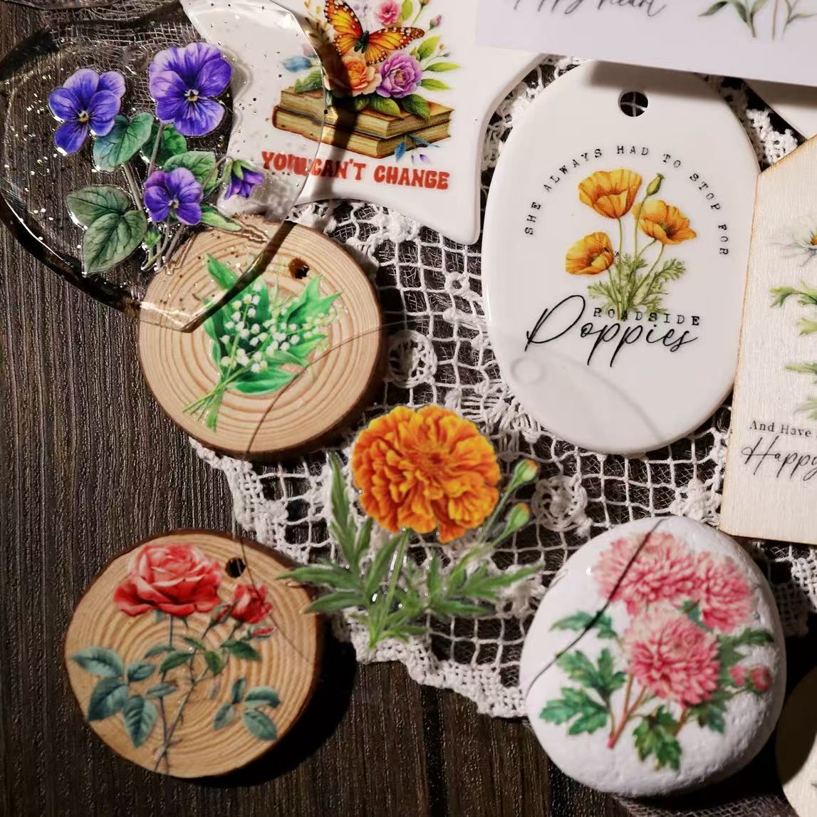 Wildflower Rub-On Stickers