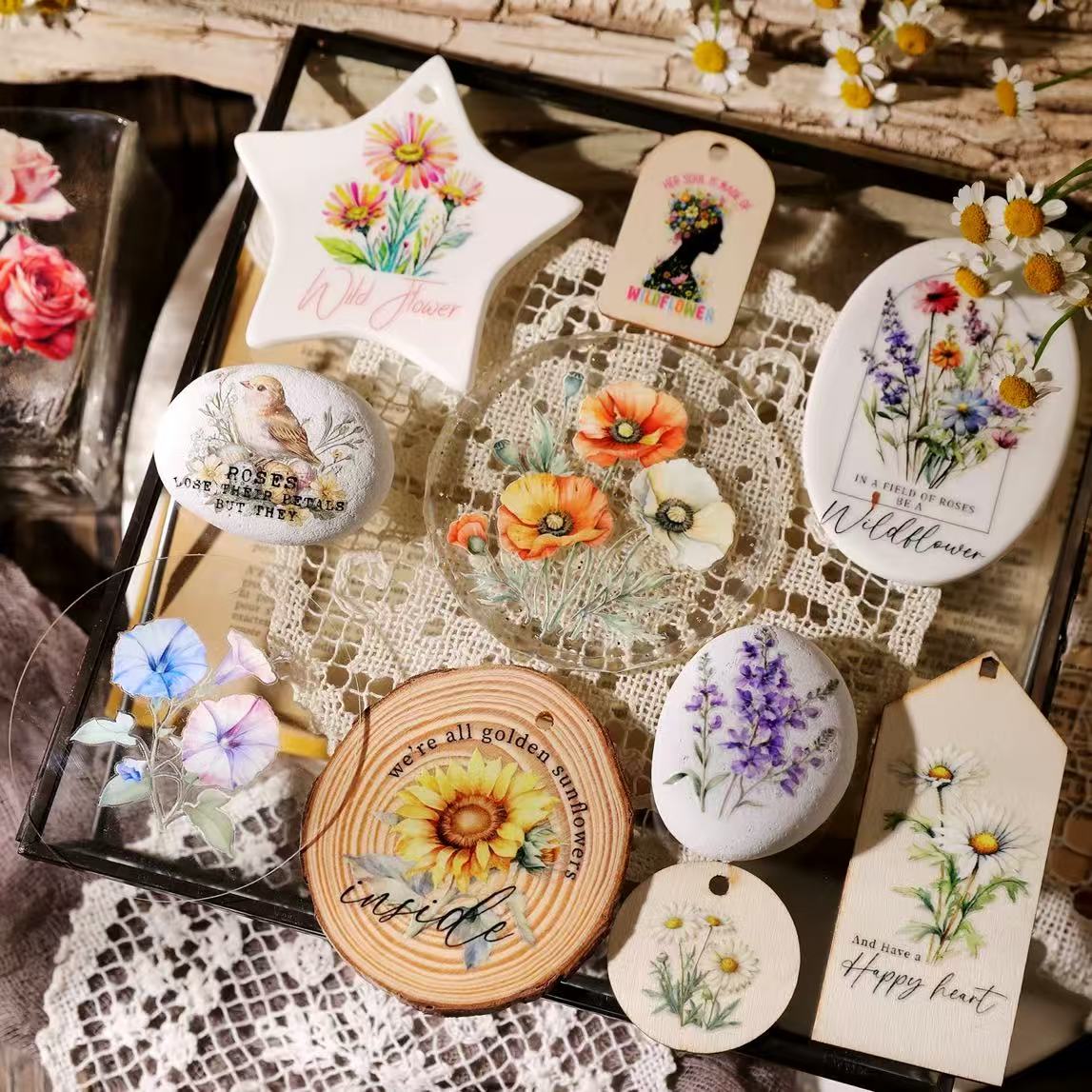 Wildflower Rub-On Stickers