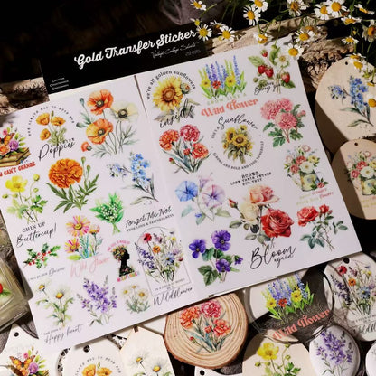 Wildflower Rub-On Stickers