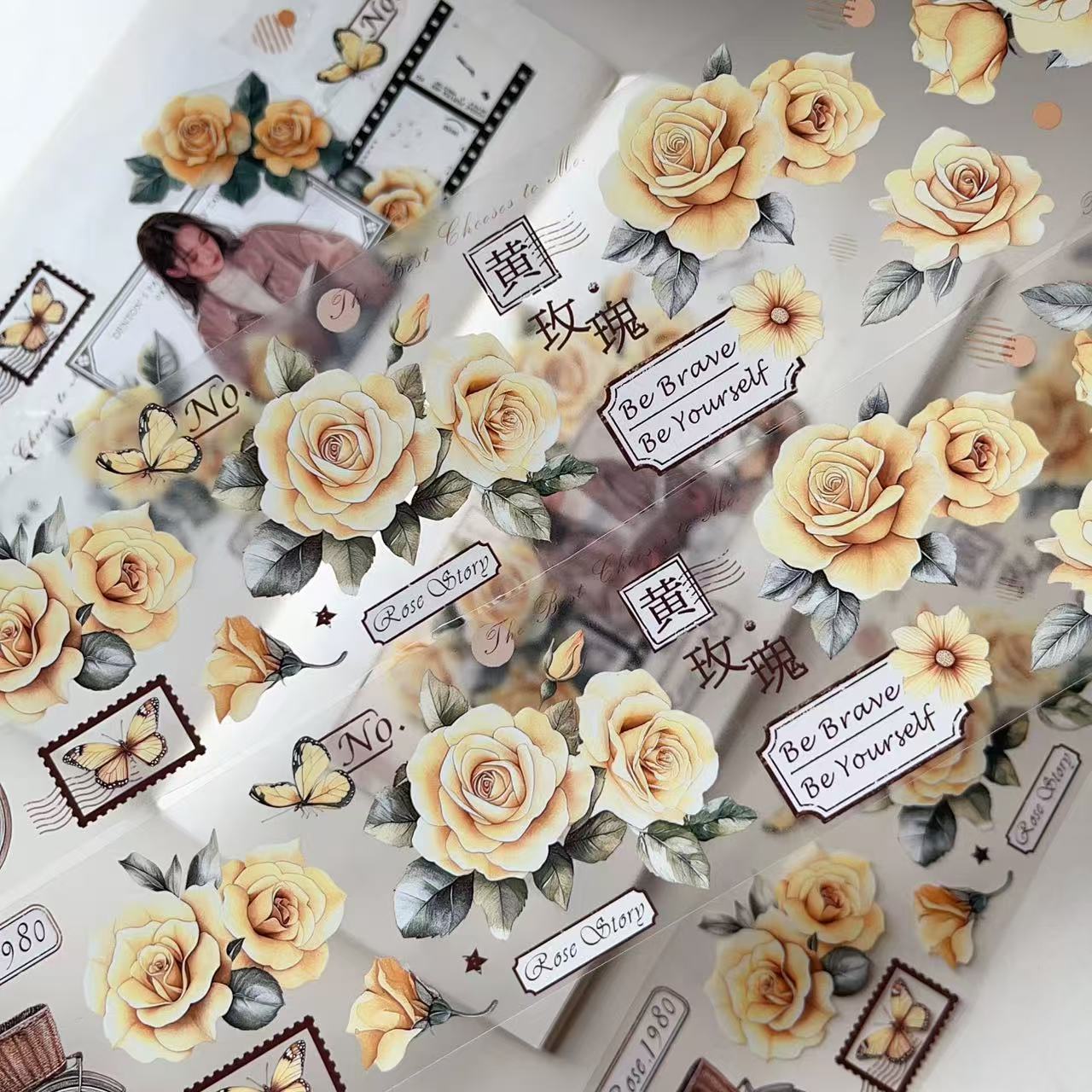 6cm*50cm Yellow Rose Tape
