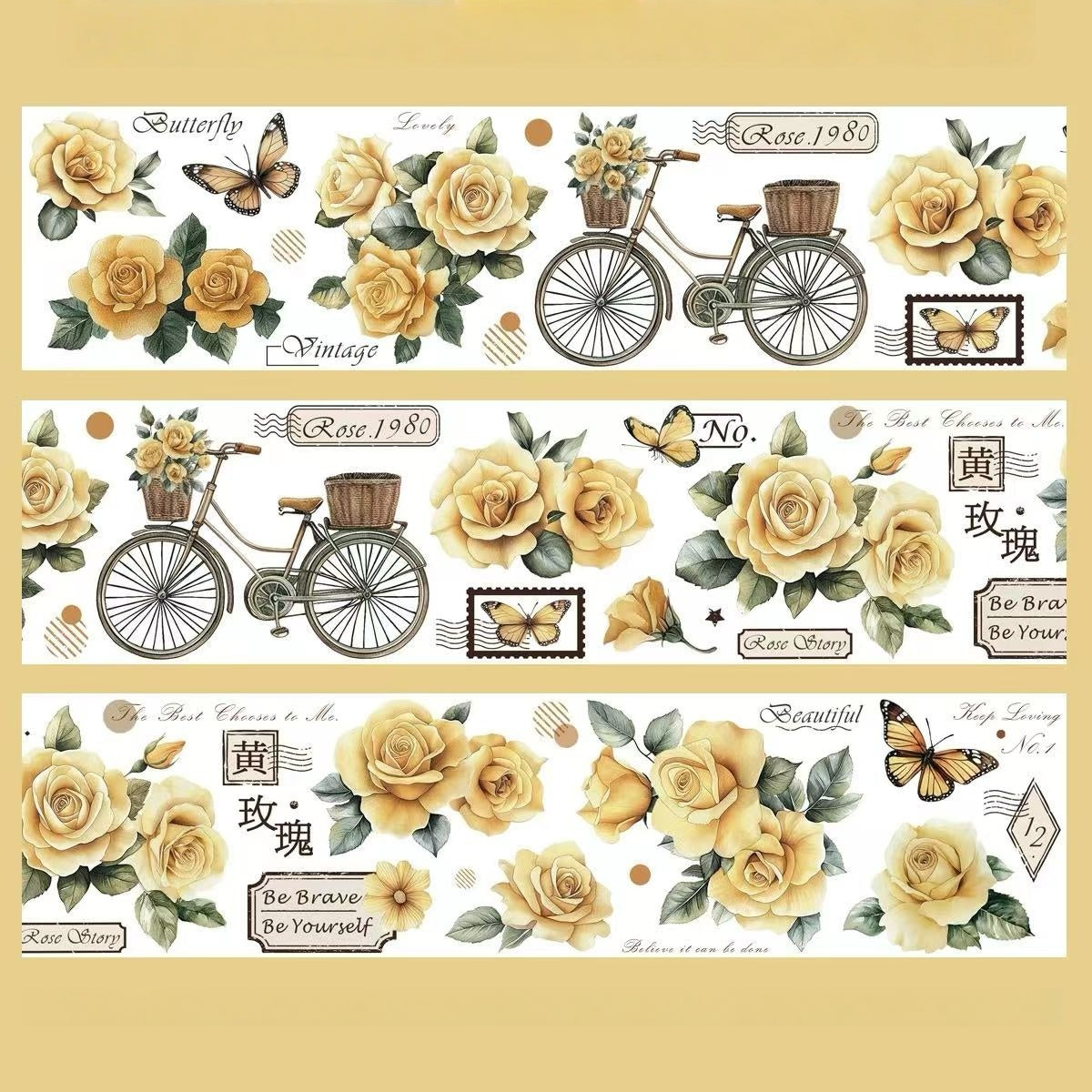 6cm*50cm Yellow Rose Tape