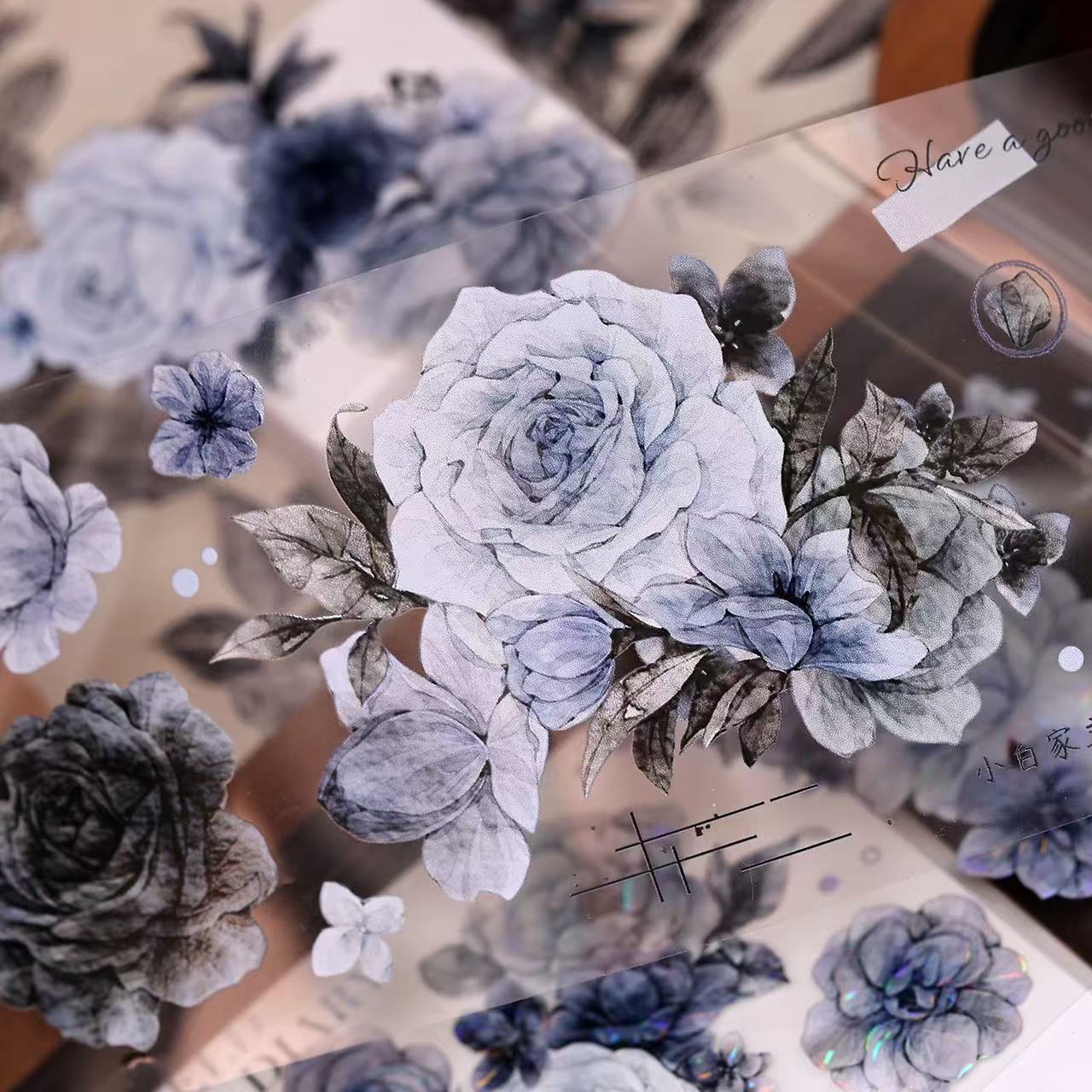 6cm*120cm Misty Blues Floral Tape