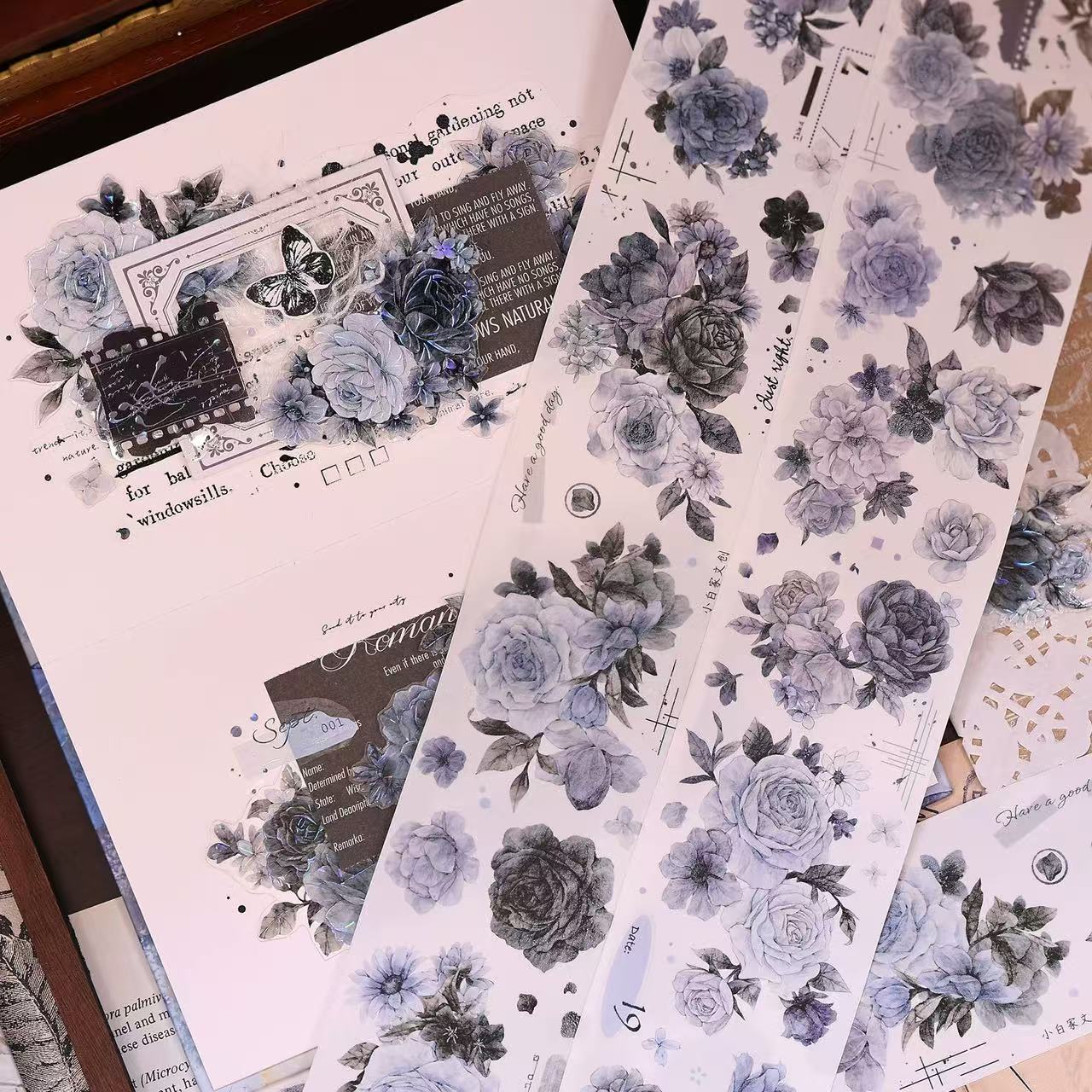 6cm*120cm Misty Blues Floral Tape