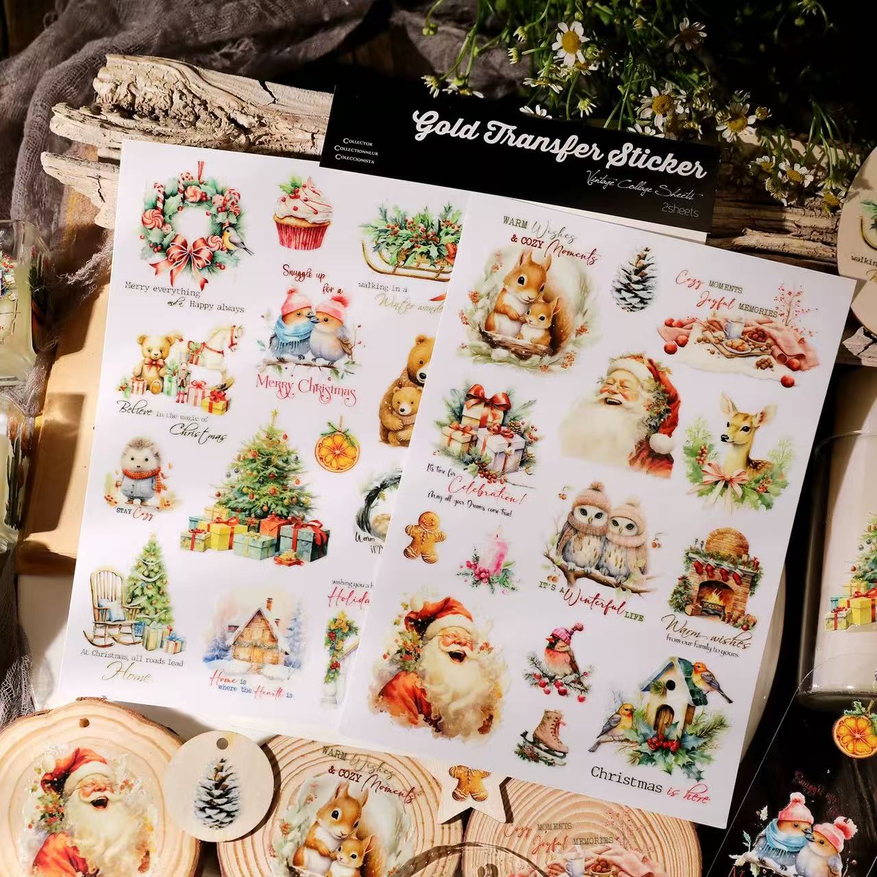 Christmas Quote Rub-on Stickers