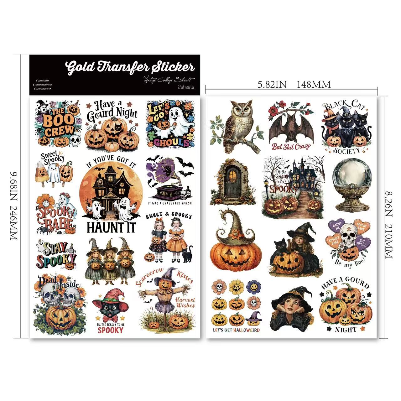 Colorful Halloween Rub-on Stickers