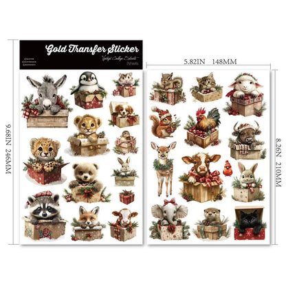 Christmas Pet Gift Box Rub-on Stickers