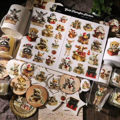Christmas Pet Gift Box Rub-on Stickers
