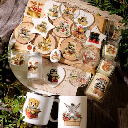 Christmas Pet Gift Box Rub-on Stickers